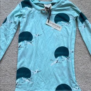 Kate Quinn The Woods Long Sleeve PJ Set- Sea Cranes 3T
